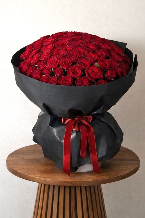 Valentines Day Dark Roses Bouquet