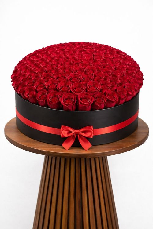 Valentines Day Modern Red Roses Box