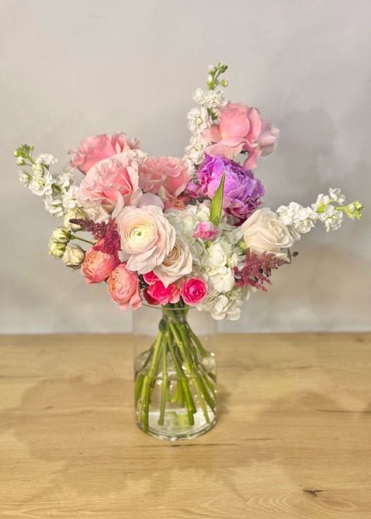 Fresh Pink Peony White Rose Opulence