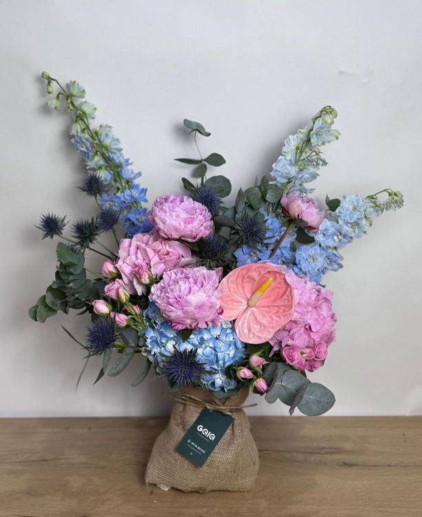 Pink and Blue - Modern Flower Bunch