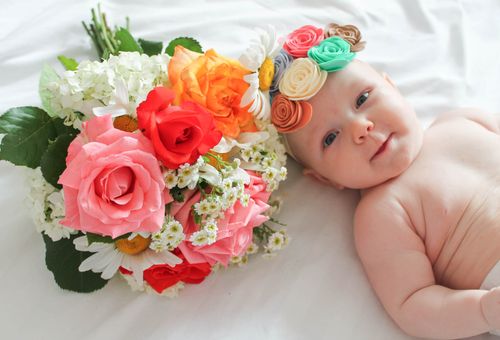Welcome Newborn with Our Bouquet of Flowers
